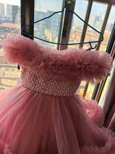 Abiti di Lusso con Perle per Feste di Compleanno per Bambine, Personalizzati con Volant, Abiti da Damigella per Matrimoni e Servizi Fotografici - Product Image 6