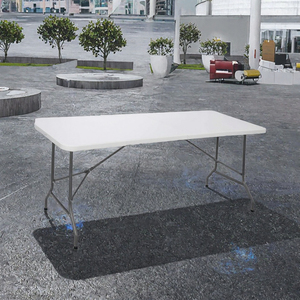 Table de pique-nique moderne en plastique pour l'extérieur avec structure métallique, design pliable pour villa - Utilisation pour la restauration et les repas - Product Image 3