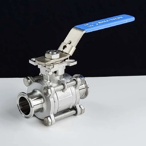C-Way วาล์วน้ำสแตนเลส 304 ขนาด 25 มม. 1 นิ้ว แบบหนีบ Sanitary Clamp  ข้อต่อแบบแมนนวล OEM พร้อมซีล PTFE แบบขันเกลียว  ปรับแต่งได้ตามความต้องการ - Product Image 5
