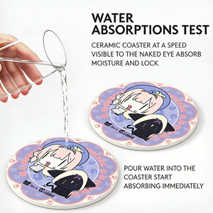 Custom Logo Marble <b>Heat</b> Insulating Mat, Square & Round Sublimation Ceramic <b>Coasters</b> Blanks for Beer, Coffee & Bar Drinks - Product Image 3