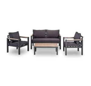 Modern Design Outdoor Garden Metal Furniture Set Teak Wooden Deep <b>Seating</b> Outdoor Dining Furniture Including Folding Chair - Product Image 1