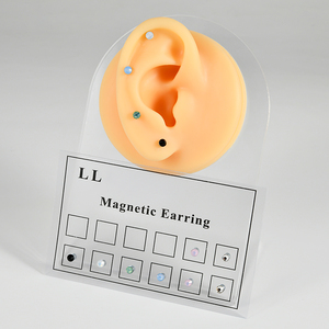Ensemble 12 boules d'opale en argent boucles d'oreilles nez Non percé lèvre <span class=keywords><strong>Labret</strong></span> goujon nez <span class=keywords><strong>anneau</strong></span> en acier inoxydable <span class=keywords><strong>faux</strong></span> tricheur magnétique fiançailles - Product Image 3
