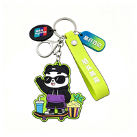 Porte-clés personnalisé en PVC durable et acier inoxydable, pendentif de porte-clés, porte-clés de dessin animé, couleur personnalisée pour filles, cadeau promotionnel