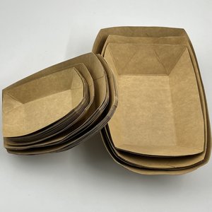 Botes de comida en forma de cubiertos de patatas fritas de fiesta de papel Kraft desechables de alta calidad - Product Image 3