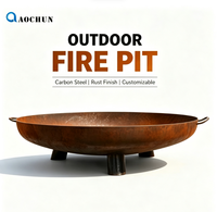 Brasero moderne en acier Corten avec surface thermolaquée pour usage extérieur, décoratif, pour brûler du bois, barbecue