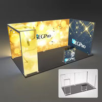 Stand publicitaire rectangulaire en alliage d'aluminium pour salon professionnel, double face, écologique, 5000 lumens, portable, SEG