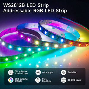 شريط إضاءة ذكي DC12V بتقنية WS2813 وWS2812 وWS2811 وWS2815 وRGBIC، 60 مصباح LED/متر، IP20/65/67/68، هيكل من البلاستيك PVC، يستخدم في الحدائق الترفيهية - Product Image 1