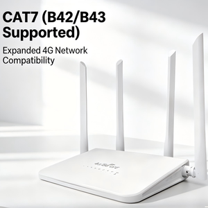 Routeur <span class=keywords><strong>WiFi</strong></span> 4G LTE R103-CAT7 (B42 & B43) 150 Mbps avec pare-feu, 4 antennes externes, emplacement SIM Type-C pour usage domestique - Product Image 1