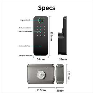 Serrure <span class=keywords><strong>de</strong></span> porte intelligente Wifi, étanche, pour clôture extérieure, serrures <span class=keywords><strong>de</strong></span> portail électrique, en alliage d'aluminium, serrure <span class=keywords><strong>de</strong></span> porte à empreintes digitales avec contrôle par application - Product Image 5