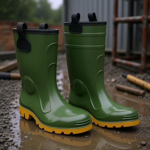 Botas de Seguridad TTAKE Verdes de PVC con Suela de Goma para Protección Laboral - Product Image 3