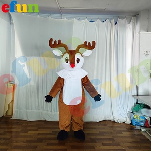 Efun MOQ 1 pieza personalizado Navidad alce ciervo mascota disfraz tamaño adulto caminar <span class=keywords><strong>Animal</strong></span> mascota disfraz para la venta - Product Image 1