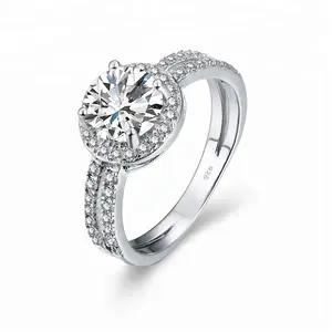 OEM hele 보석 파키스탄 5925 실버 다이아몬드 결혼 반지 패션 손가락 반지 사진