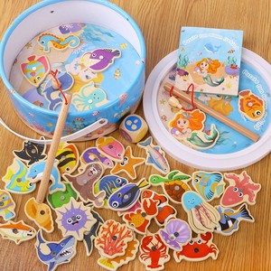 Giocattolo di <span class=keywords><strong>Pesca</strong></span> in Legno per Bambini, <span class=keywords><strong>Gioco</strong></span> Interattivo Educativo con Animali Marini - Product Image 3