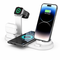 Station de charge sans fil magnétique 3 en 1, chargeur multi-appareils 15W, station d'accueil rotative rétractable, port Type-C, téléphone portable, montre intelligente