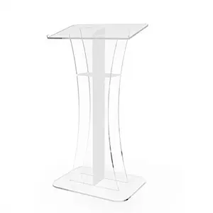 Clear Acrylic Lectern Modern Acrylic Lucite Podium Pulpit Lectern Decor For Wedding Meeting Stage