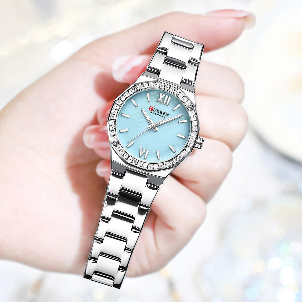 Curren 9103 Women's Quartz Watch Elegant Slim Stainless Steel Wristwatch  Waterproof Luminous Hands Original Watch for Ladies