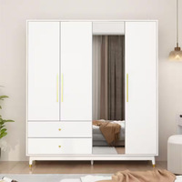Usine directe personnalisé prêt à assembler panneau Mdf garde-robe conceptions meubles de chambre à coucher armoire murale ensemble armoire de couleur personnalisée