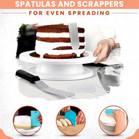 Juego de 20 Moldes Antiadherentes para Hornear Pasteles, Moldes de 4, 7 y 9 Pulgadas, Boquillas para Decorar, Brocha de Repostería, Espátula, Kit para Repostería y Decoración del Hogar