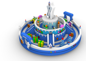 Château gonflable commercial à thème gâteau d'<span class=keywords><strong>anniversaire</strong></span>, décor de dessin animé, équipement de divertissement extérieur pour enfants, parc gonflable - Product Image 4