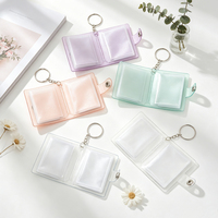 Mini album photo porte-clés à paillettes de 2 pouces avec fermeture magnétique, 8 feuilles 16 emplacements, sac de rangement pour cartes photo, accessoires pendentifs