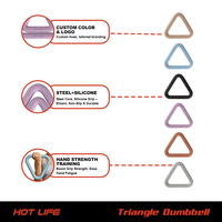 Haltères en silicone triangulaires antidérapants personnalisés pour la musculation et l'entraînement en salle de sport (vente en gros)