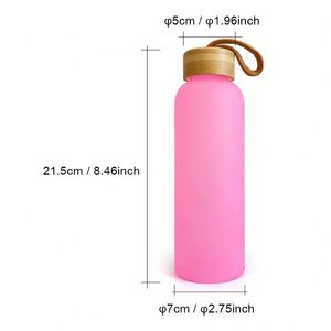 Botella de Agua de Vidrio Esmerilado Sublimado de 20oz 750ml con Tapa de Bambú - Product Image 4