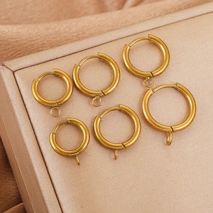 Aros de Acero Inoxidable con Baño de Oro PVD de 18k, con Gancho y Anillo de Unión para la Creación de Joyería DIY - Product Image 4