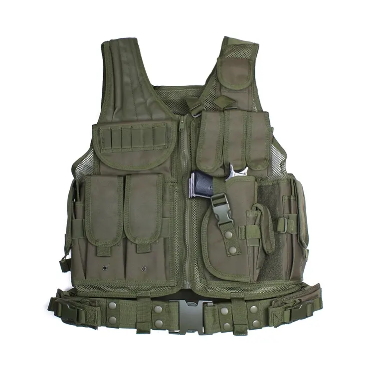 Ncde Volledig Verstelbare Ademend Tactische Vest Met Taille Riem Cs <span class=keywords><strong>Militaire</strong></span> Cross Draw Outdoor Training