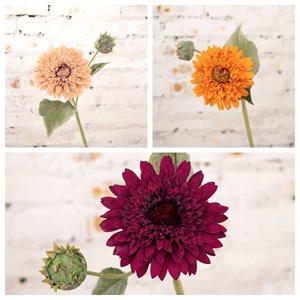CallaFloral Ramo de Girasoles Artificiales de Doble Pétalo Naranja, Decoración Impermeable para Bodas, 120 cm - Product Image 3