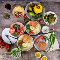 Ensemble de dîner 4 pièces biodégradable écologique chaud assiettes et plats en paille de blé pigmentée minimaliste ensemble de vaisselle biodégradable