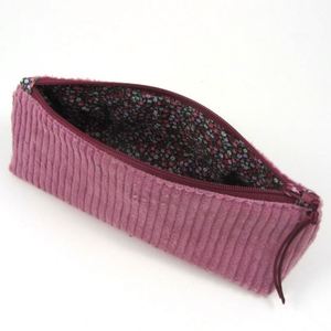 Long Corduroy Eco-Friendly Casual Pencil <b>Case</b> Custom Triangle Zipper Makeup Storage Organizer Pencil Stationery Bag Student Pen - Product Image 5