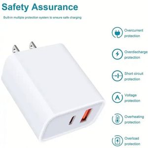Factory Price Quick <b>Charge</b> 20W A+C Wall <b>Adapter</b> US Plug Protective OVP USB Mobile Phone Charger for Phone 16 15 14 - Product Image 2