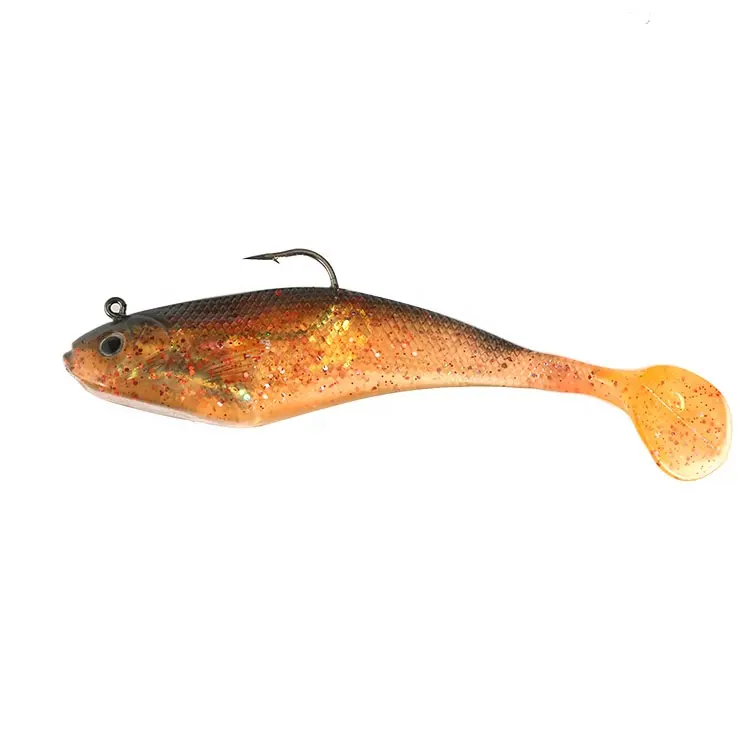 Newbility Lifelike fatty fish black back soft lure silicone softbait flat paddle tail soft bait lures