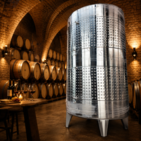 Tanque de Fermentación de Acero Inoxidable de 2000L, Fermentador Cónico para Cerveza, Vino y Sidra con Camisa de Enfriamiento para Cervecería