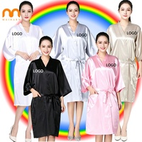 Kimono de coiffure imperméable personnalisé avec logo, robe de spa en soie rose confortable pour la coupe de cheveux, robe de client de salon pour coloristes capillaires