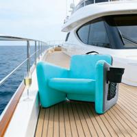 Chaise longue de luxe gonflable en PVC de qualité marine avec couleurs et logo personnalisés, garantie 3 ans pour pont de super-yacht, marque DST