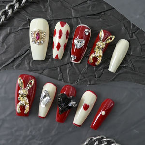 Uñas Postizas de Alta Calidad de Marca Privada al por Mayor, Uñas Acrílicas de Cobertura Completa Cortas, Hechas a Mano, de Lujo Falso - Product Image 2