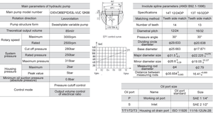 Bomba hidráulica de desplazamiento variable de pistón axial de placa oscilante serie G10VO para plataforma de trabajo aéreo, recogedor de algodón - Product Image 4
