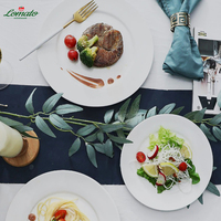 Assiette plate circulaire en porcelaine blanche pure personnalisable, vaisselle pour hôtel, restaurant, mariage, avec logo personnalisé, vente en gros