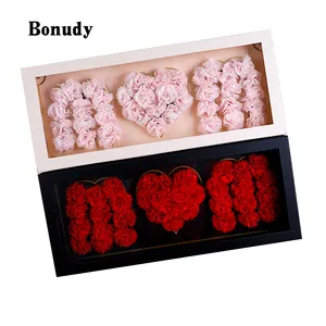 Картонная подарочная коробка Bonudy 2023 с цветами «I Love U» для мам, свадебный подарок, складная коробка с цветами, упаковка для подарка на День Матери