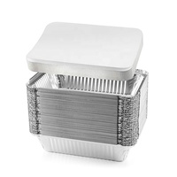 Plateau alimentaire en Aluminium et plastique, 100 pièces, logo OEM, récipients jetables avec couvercles
