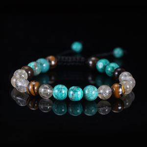RINNTIN GMB92 Bijoux en <span class=keywords><strong>pierre</strong></span> naturelle <span class=keywords><strong>de</strong></span> haute qualité, vente en gros, bracelet <span class=keywords><strong>de</strong></span> guérison en <span class=keywords><strong>pierre</strong></span> œil <span class=keywords><strong>de</strong></span> tigre et perles <span class=keywords><strong>de</strong></span> <span class=keywords><strong>turquoise</strong></span> pour femmes et hommes - Product Image 1