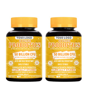 Precio de fábrica Cápsulas de probióticos 50 mil millones de CFU 20 cepas Soportes digestivos Suplemento de probióticos para <span class=keywords><strong>diarrea</strong></span> ocasional - Product Image 2