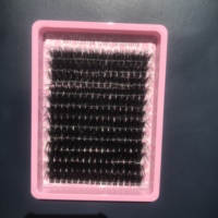 Cils en grappe noir mat à marque privée, logo personnalisé, faux cils doux en vison synthétique non brillants, kit de cils DIY en gros
