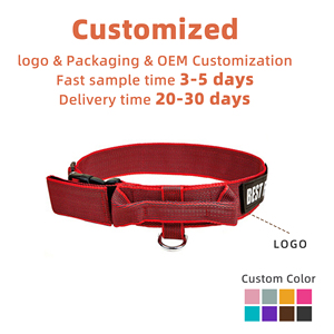 <span class=keywords><strong>Collar</strong></span> Reflectante Personalizado para Entrenamiento de Perros, Accesorio Táctico de Nailon Ajustable con Parche de Velcro, Nombre para Perros Grandes - Product Image 4