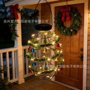 Guirlandes lumineuses solaires en spirale, lampe suspendue décorative en fer à LED, éclairage extérieur imperméable pour les fêtes - Product Image 3