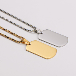 <span class=keywords><strong>Collana</strong></span> <span class=keywords><strong>con</strong></span> Ciondolo Dog Tag in Acciaio Inossidabile Personalizzabile per Incisione, Produzione su Misura - Product Image 4