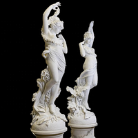 Magnifiquement main parc paisible décoratif artistique grandeur nature Onyx Sculptures naturel blanc marbre dame pierre Statue gravure