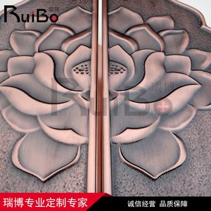 Ribo-placa de aluminio para manillar de puerta, manillar de lujo con textura de tallado, anti-gurra, mango de cobre rojo - Product Image 2