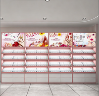 Meuble de présentation sur mesure pour cosmétiques et maquillage, armoire haute en bois pour salon de manucure, présentoir pour vernis à ongles